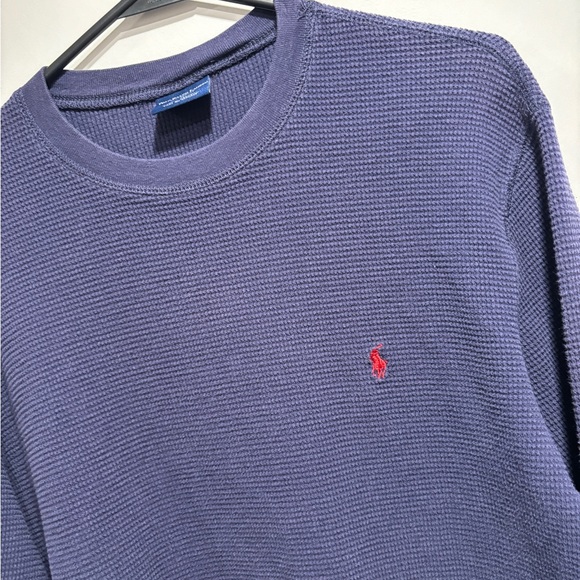 Polo Ralph Lauren Blue Waffle Long Sleeve - Picture 2 of 4